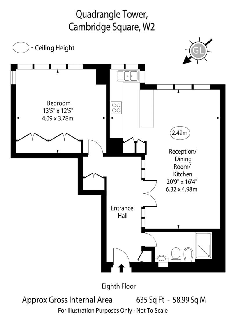 1 bed apartment for sale in Quadrangle Tower, London - Property floorplan