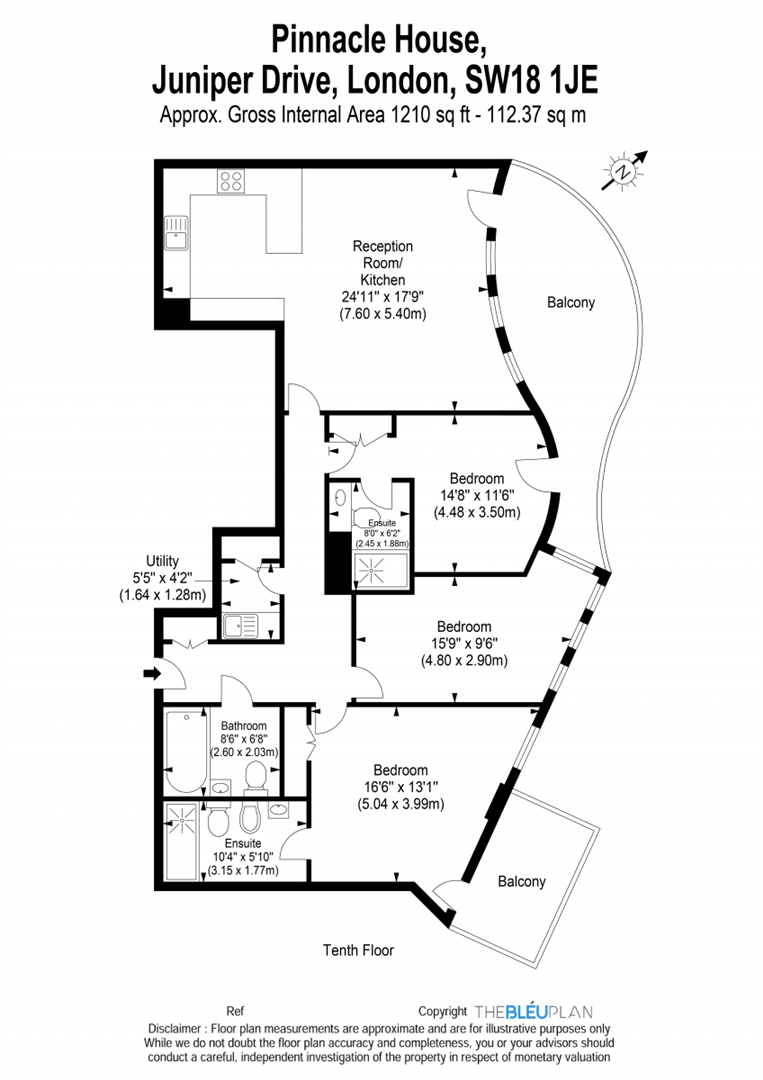 3 bed apartment to rent in Juniper Drive, London - Property floorplan
