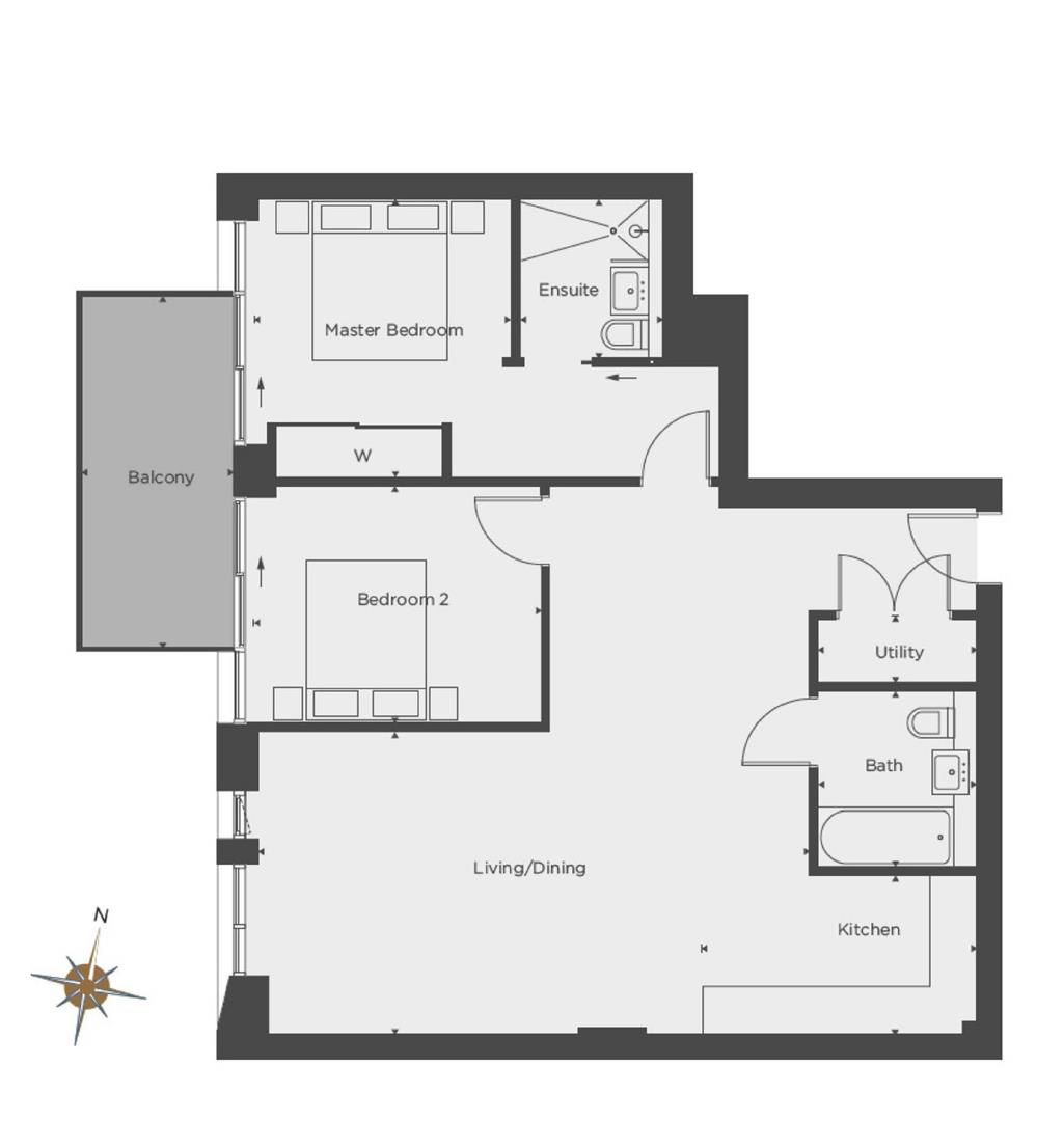 2 bed apartment for sale in Hermitage Street - Property floorplan