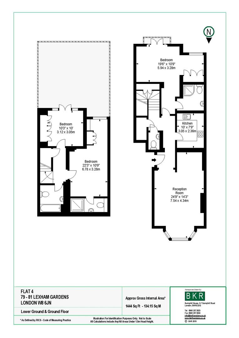 3 bed apartment to rent in Lexham Gardens, London - Property floorplan