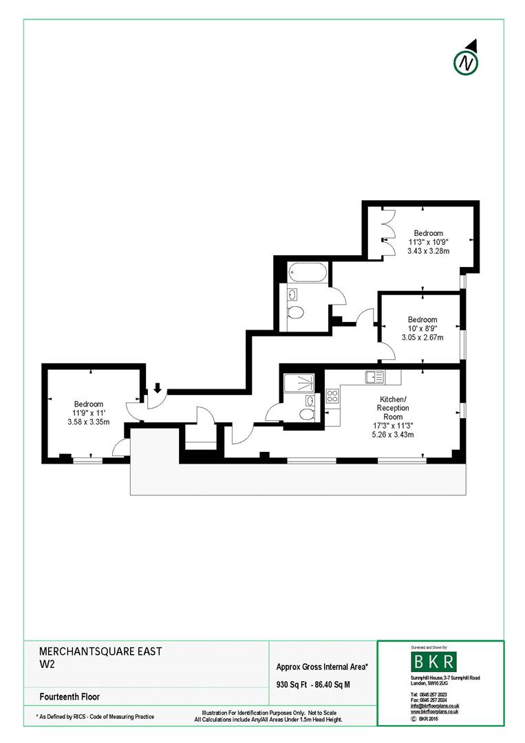 3 bed apartment to rent in Merchant Square East, London - Property floorplan