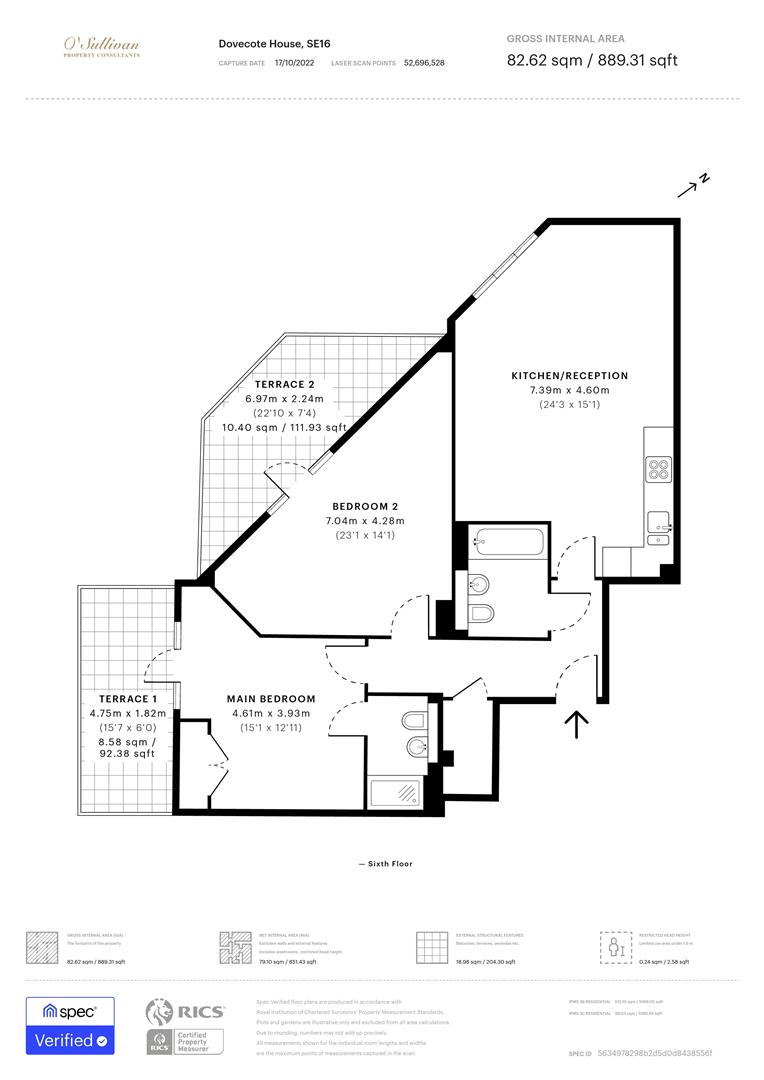 2 bed apartment for sale in Water Gardens Square, London - Property floorplan