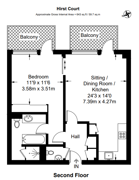 1 bed apartment to rent in Gatliff Road, London - Property floorplan