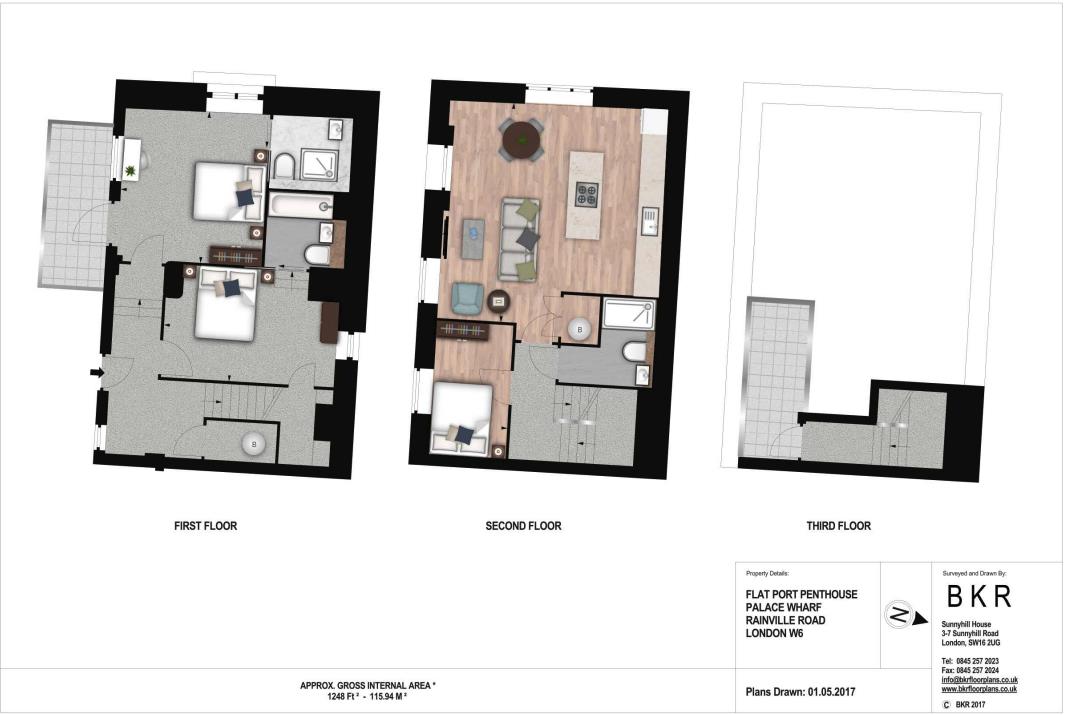 3 bed apartment to rent in Rainville Road, London - Property floorplan