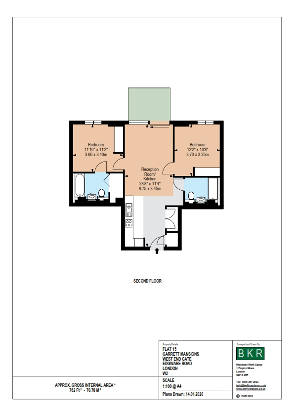 2 bed apartment to rent in Edgware Road, London - Property floorplan