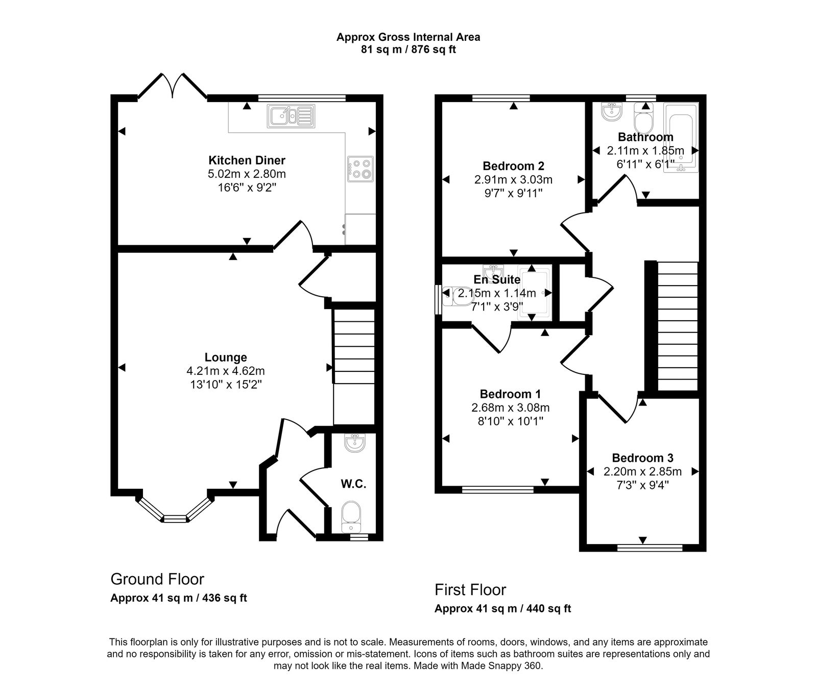 3 bed semi-detached house for sale in Parc Morfa, Rhyl - Property floorplan