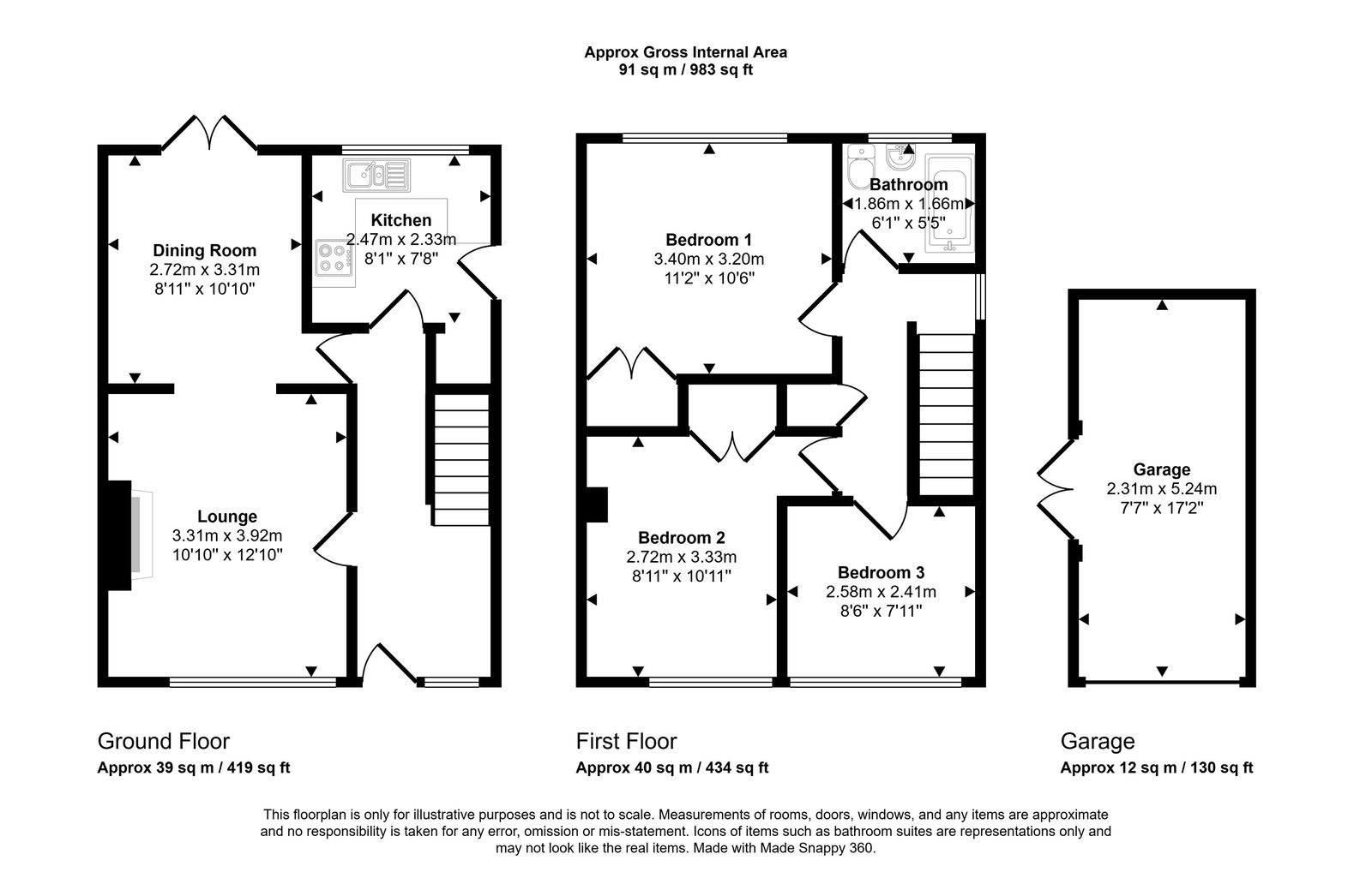 3 bed semi-detached house for sale in Heol Hendre, Rhyl - Property floorplan