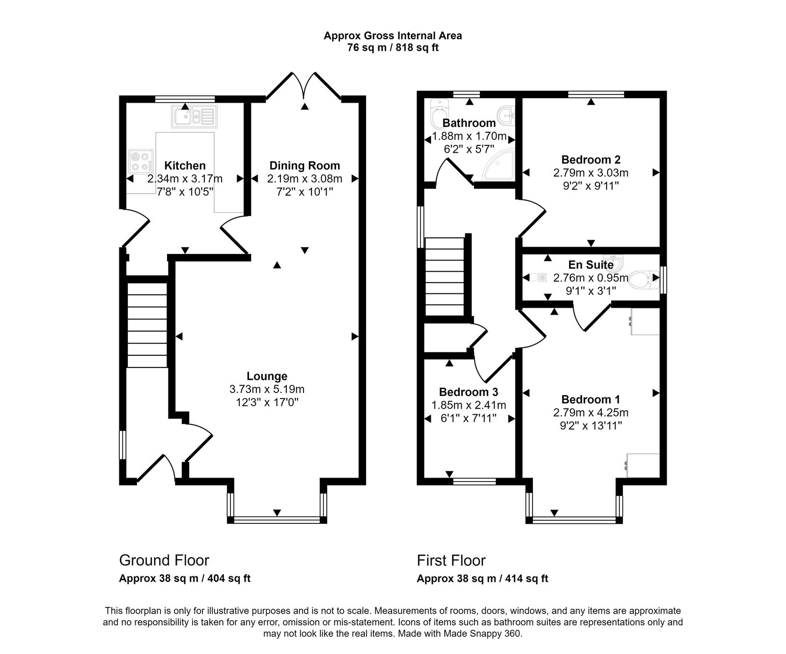 3 bed detached house for sale in Hyde Park, Rhyl - Property floorplan