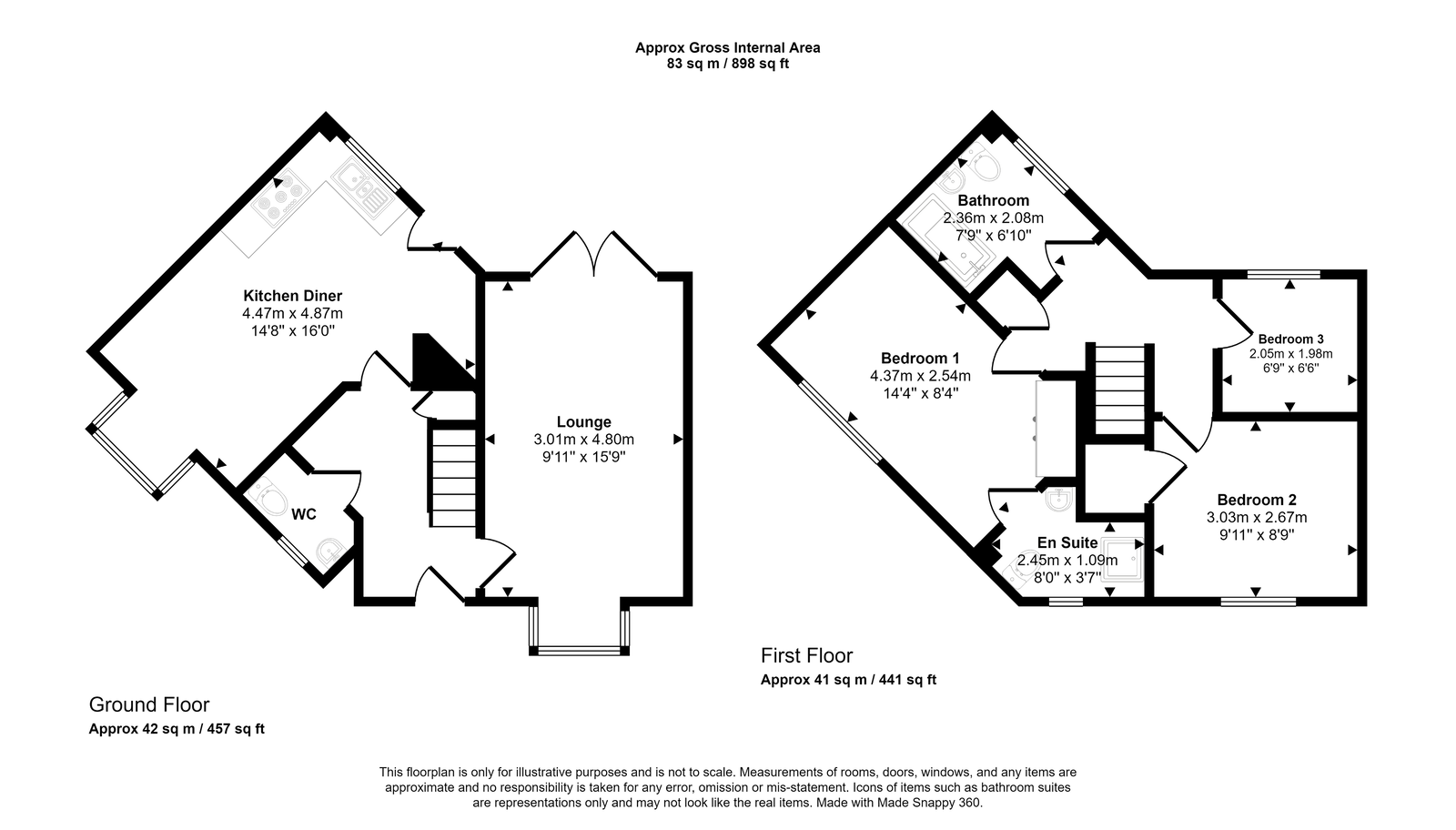 3 bed semi-detached house for sale in Clos St. Ffransis, Prestatyn - Property floorplan