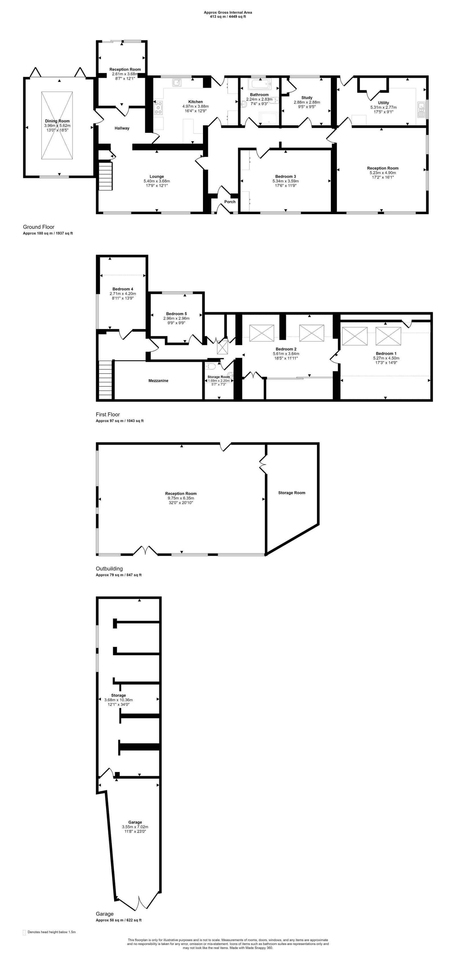 5 bed detached house for sale in Tyn Y Morfa, Holywell - Property floorplan