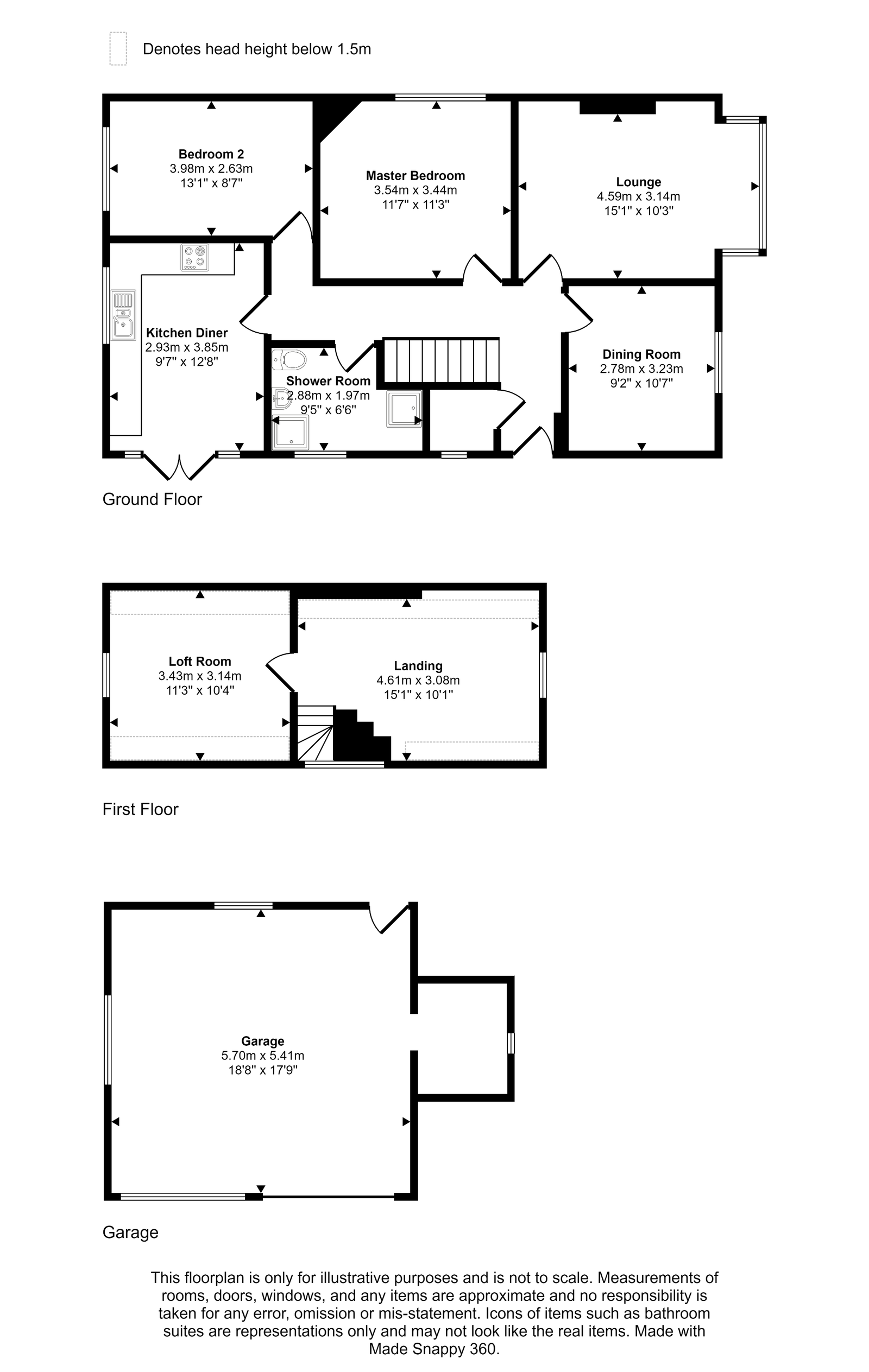 3 bed bungalow for sale in St. Asaph Road, Rhyl - Property floorplan