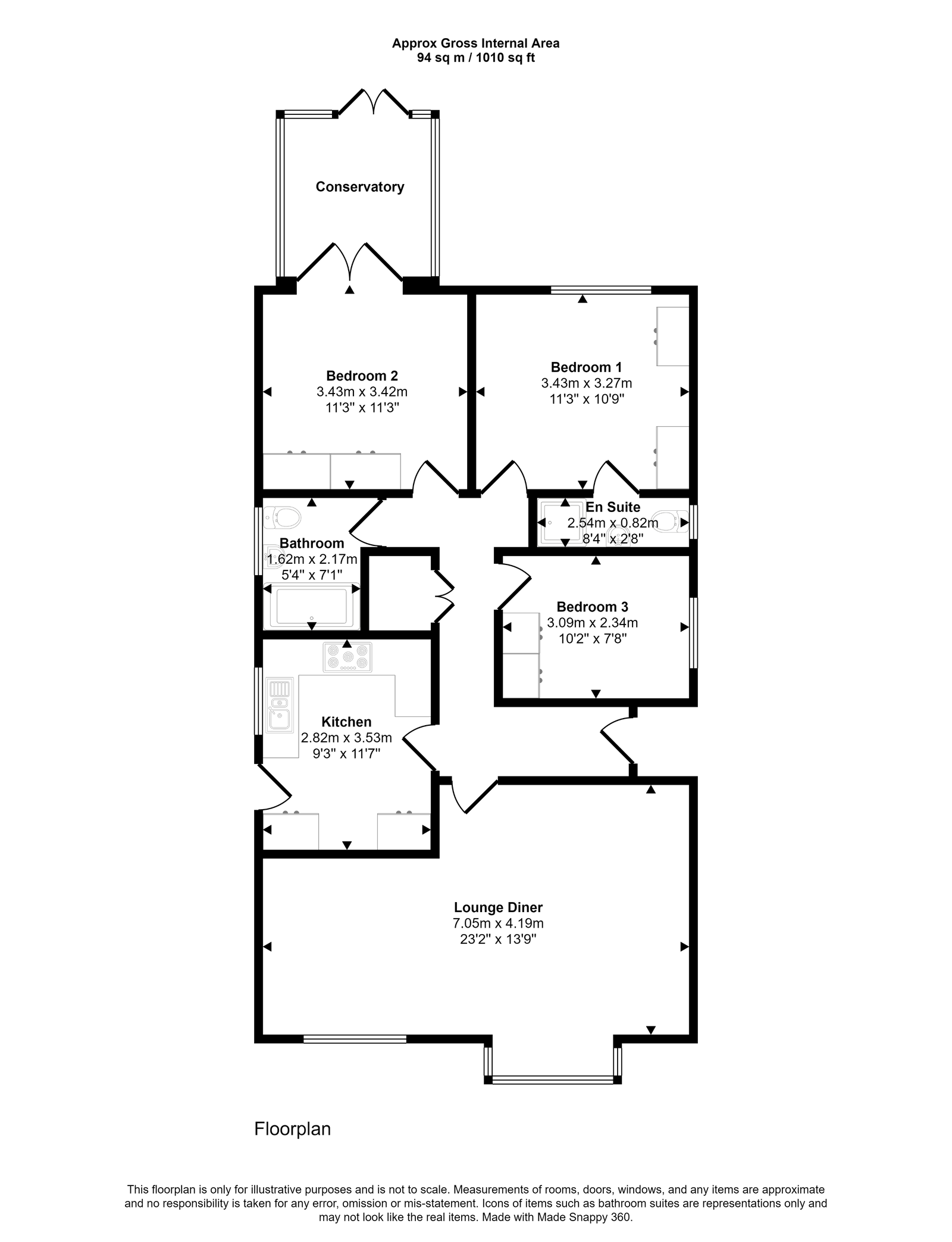 3 bed bungalow for sale in Trem Y Castell, Abergele - Property floorplan