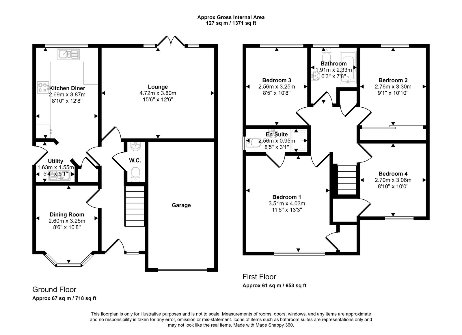 4 bed detached house for sale in Cae Thorley, Rhyl - Property floorplan