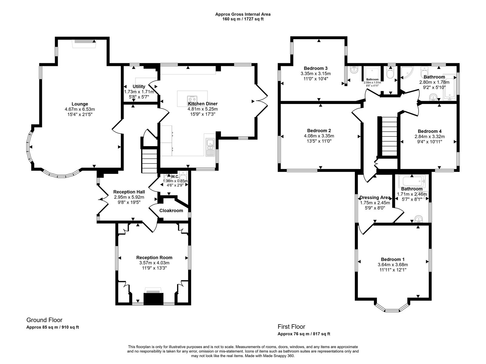 4 bed detached house for sale in Calthorpe Drive, Prestatyn - Property floorplan