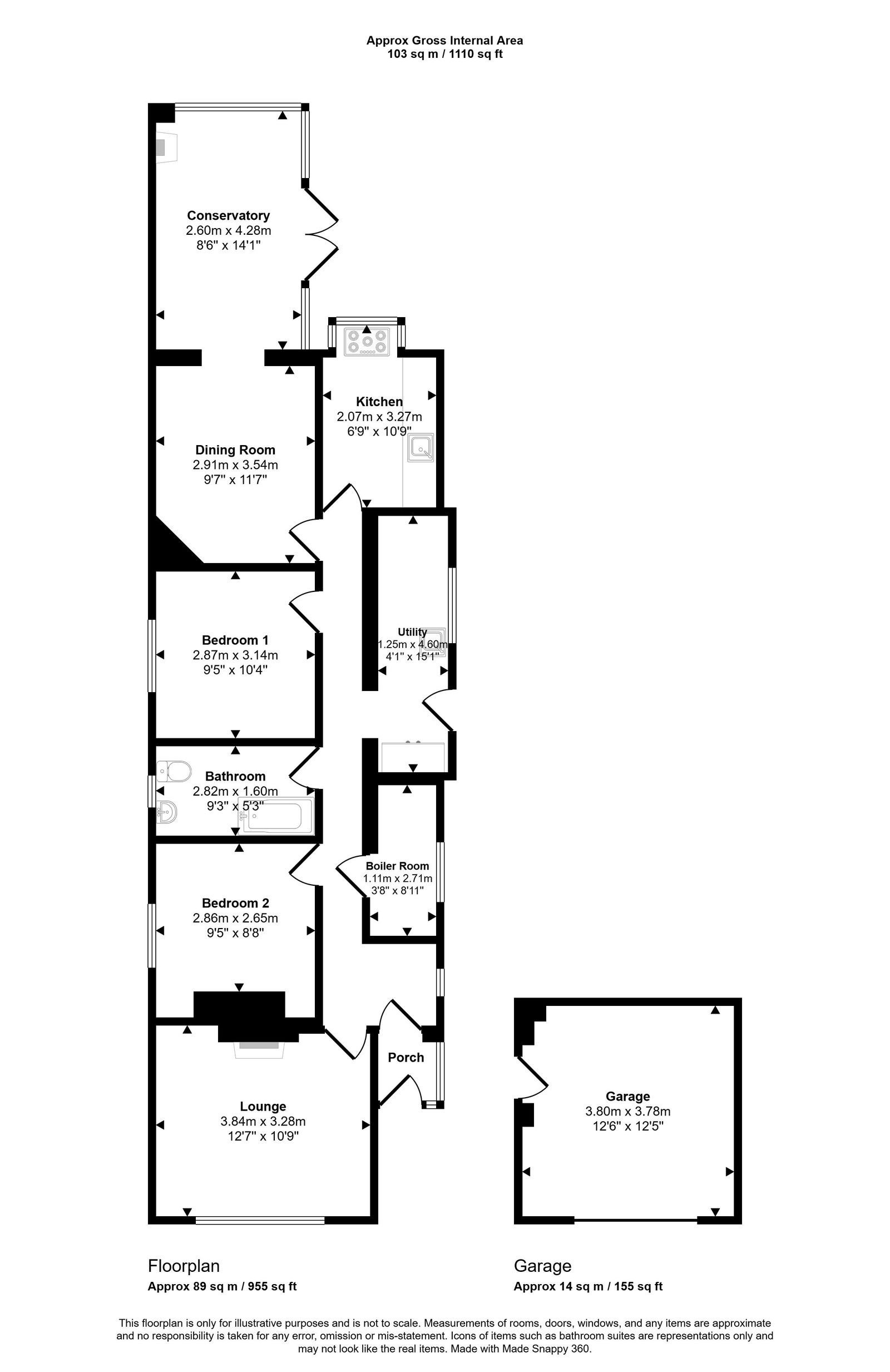 2 bed bungalow for sale in Avondale Drive, Rhyl - Property floorplan