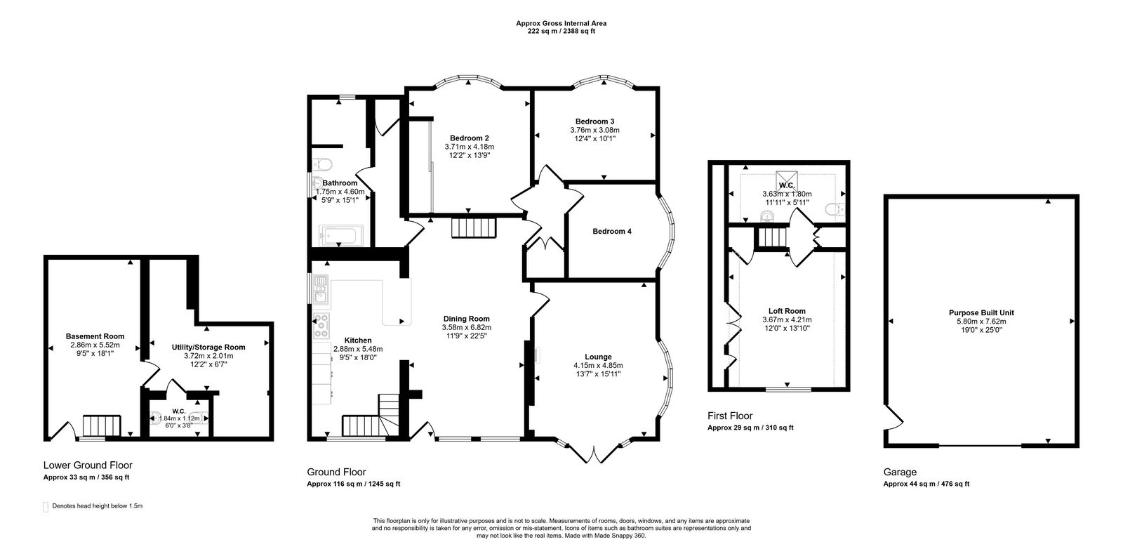 3 bed detached house for sale in The Brae, Prestatyn - Property floorplan