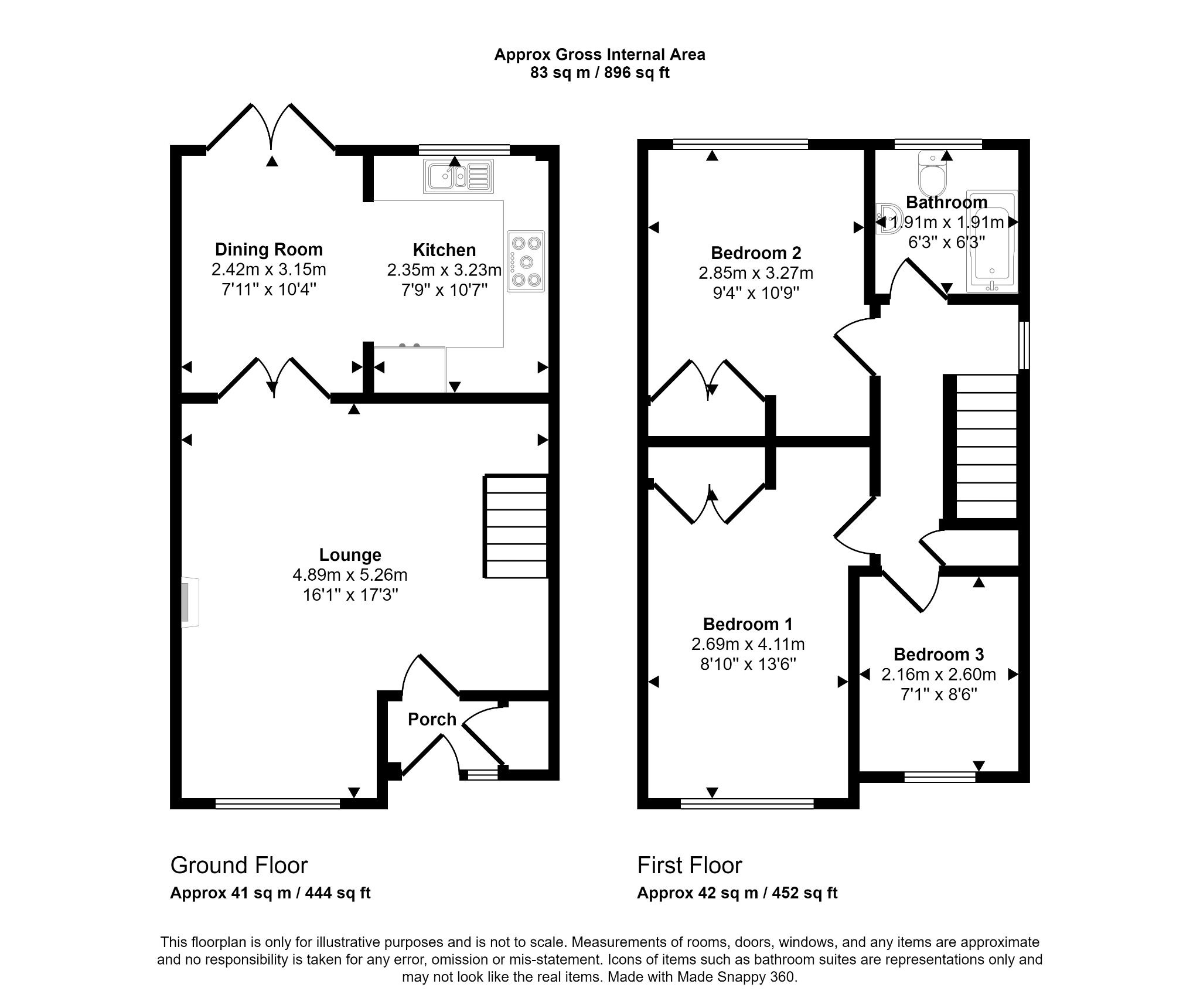 3 bed semi-detached house for sale in Llys Y Gopa, Abergele - Property floorplan