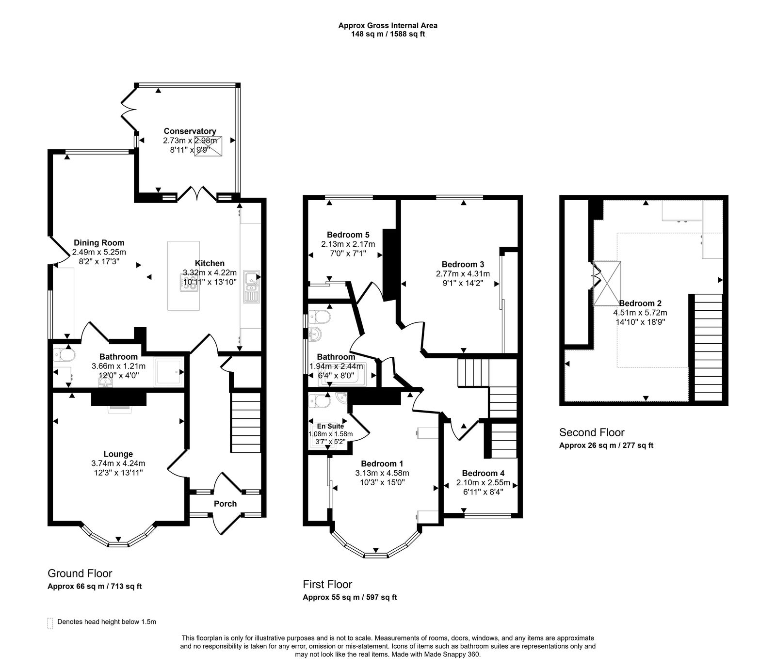 4 bed semi-detached house for sale in Rhyl Coast Road, Rhyl - Property floorplan