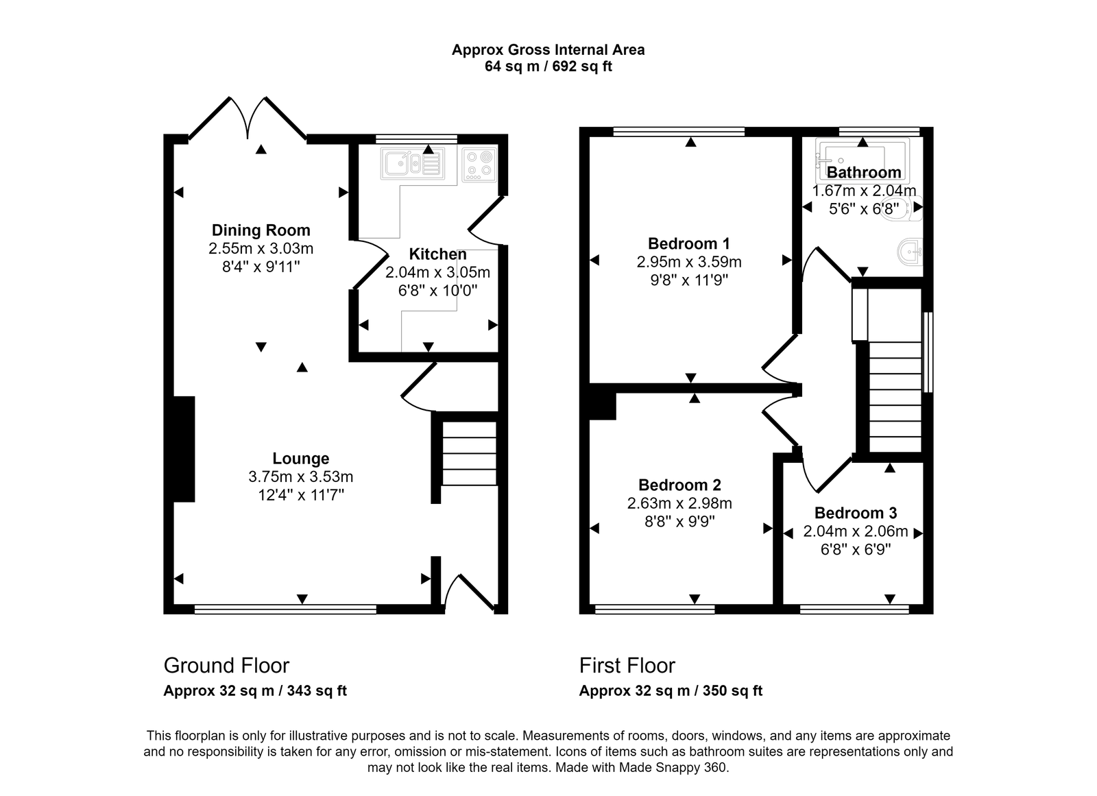 3 bed semi-detached house for sale in Foryd Road, Kinmel Bay - Property floorplan