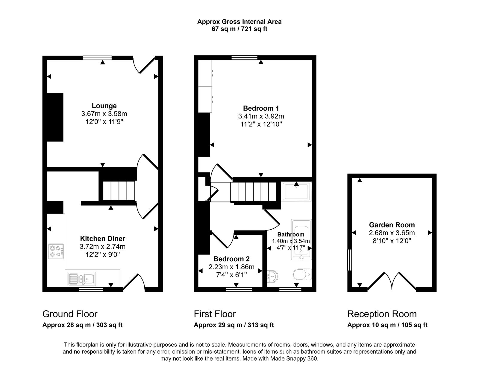 2 bed terraced house for sale in Gwindy Street, Rhuddlan - Property floorplan