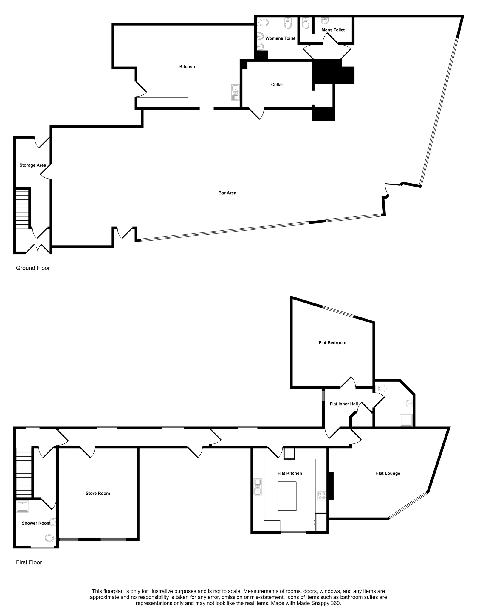 3 bed pub for sale in High Street, Prestatyn - Property floorplan