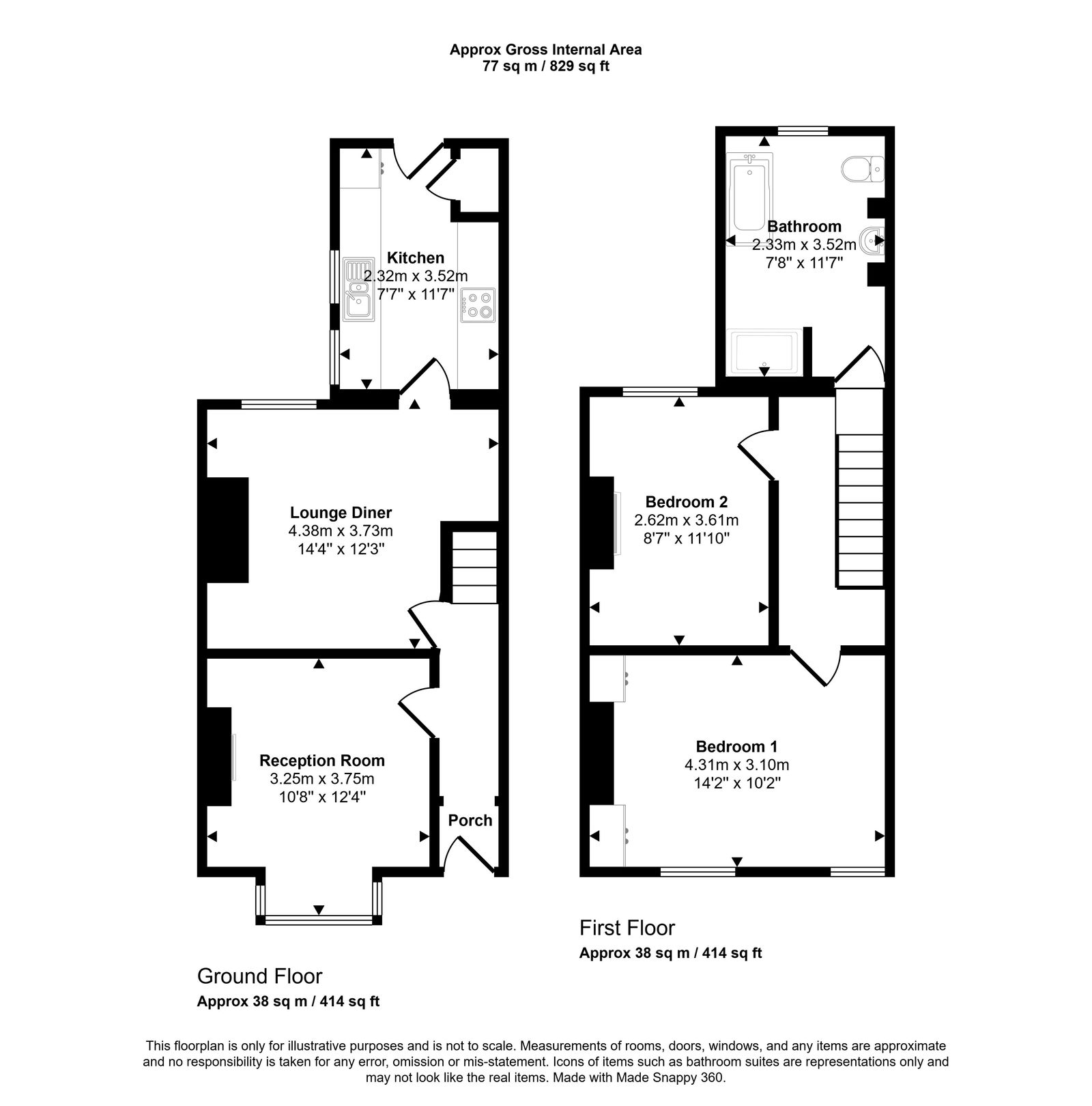 2 bed semi-detached house for sale in Lower Street, St. Asaph - Property floorplan