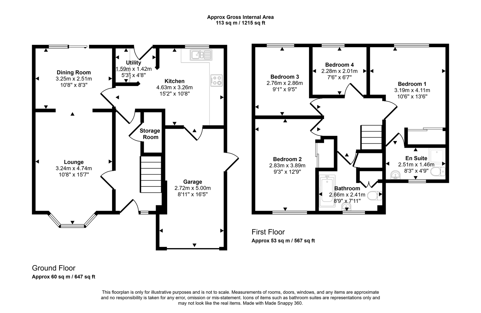 4 bed detached house for sale in Owain Glyndwr, Rhyl - Property floorplan