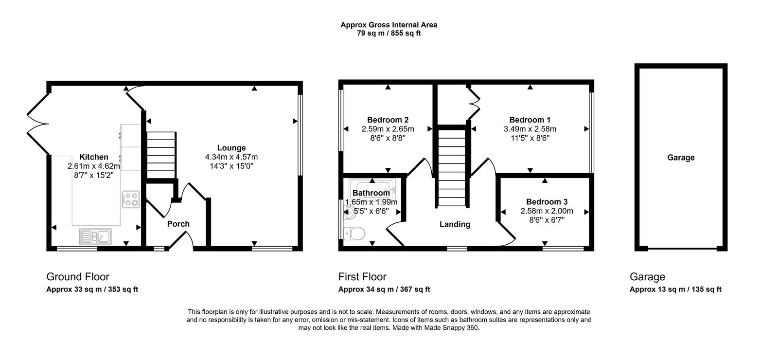 3 bed semi-detached house for sale in Llys Brenig, Rhyl - Property floorplan