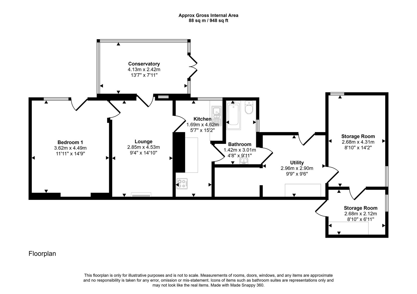 6 bed semi-detached bungalow for sale in Southlands Road, Kinmel Bay - Property floorplan