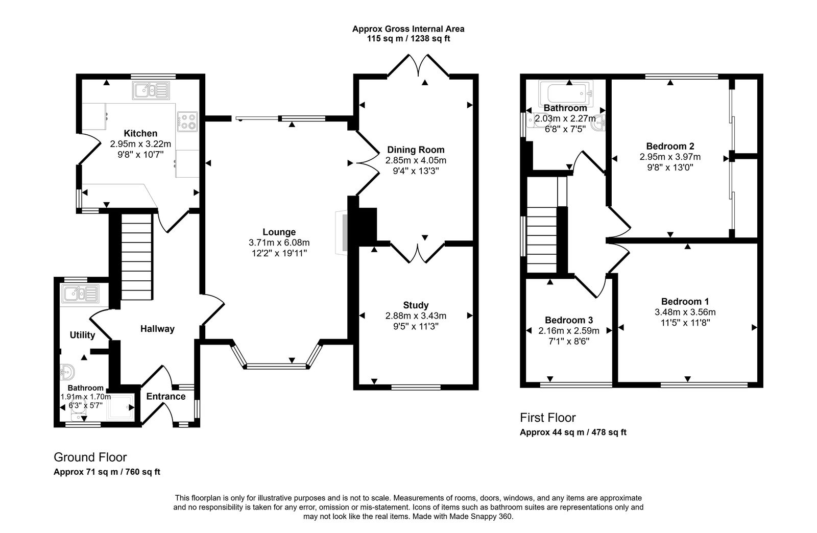 3 bed detached house for sale in Seven Sisters Road, Prestatyn - Property floorplan