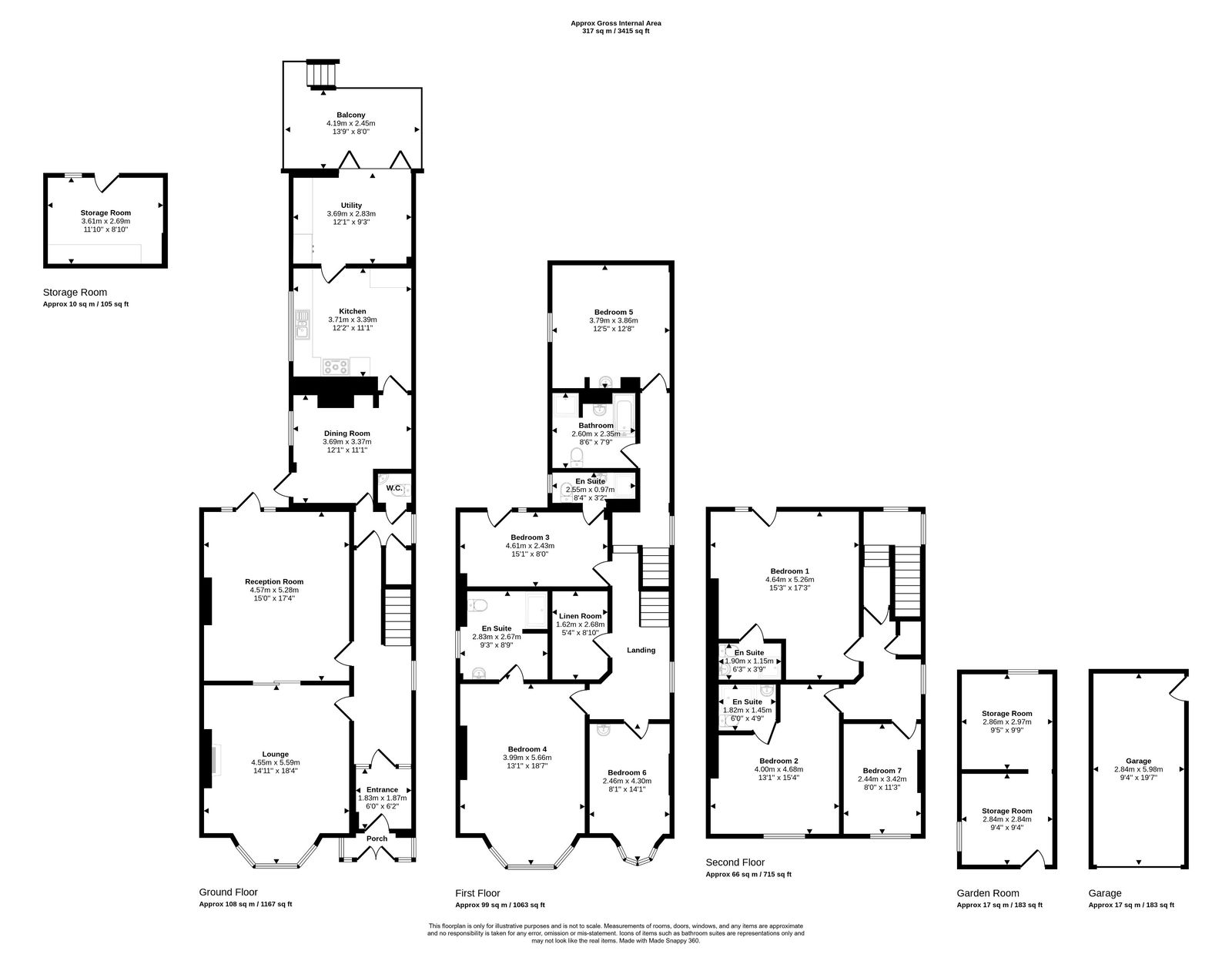 7 bed detached house for sale in Marine Drive, Rhyl - Property floorplan