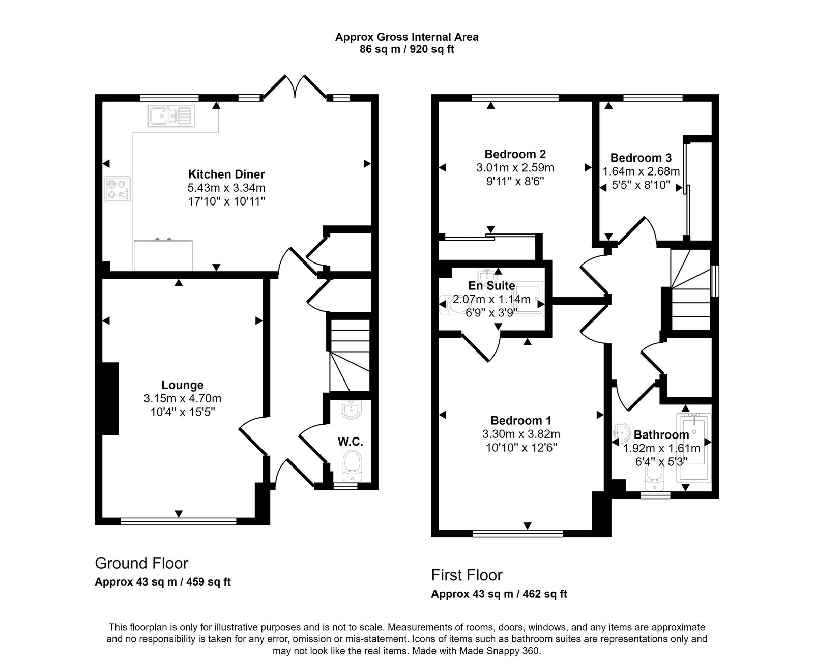 3 bed detached house for sale, Dyseth - Property floorplan
