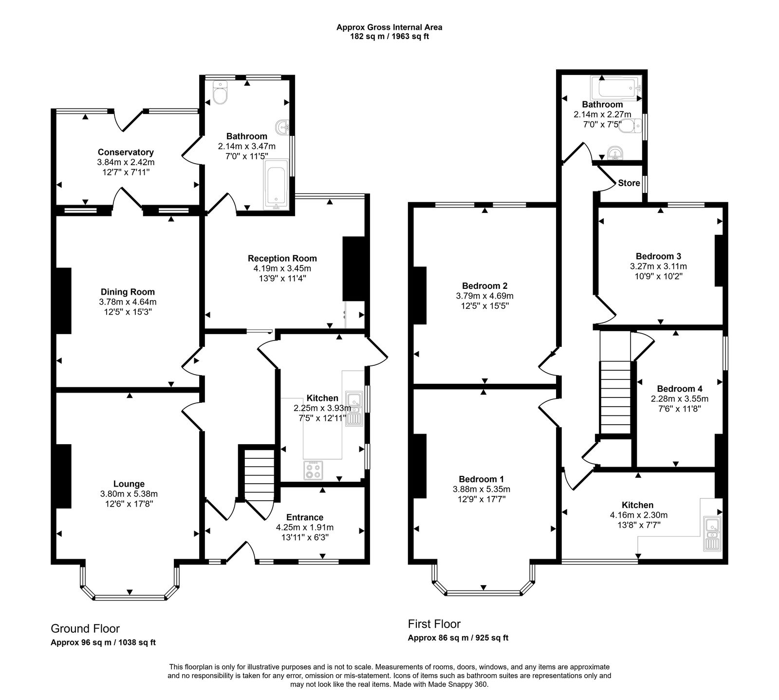 4 bed semi-detached house for sale in Palace Avenue, Rhyl - Property floorplan