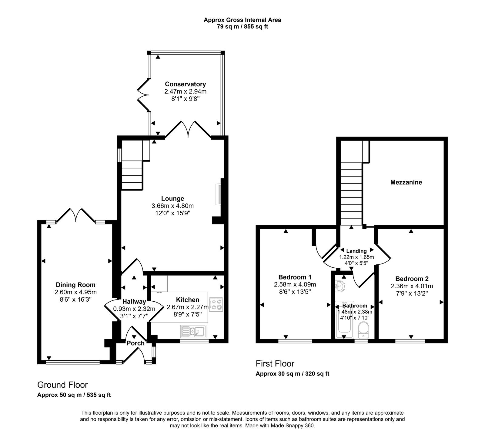2 bed detached house for sale in Trem Y Bont, Kinmel Bay - Property floorplan