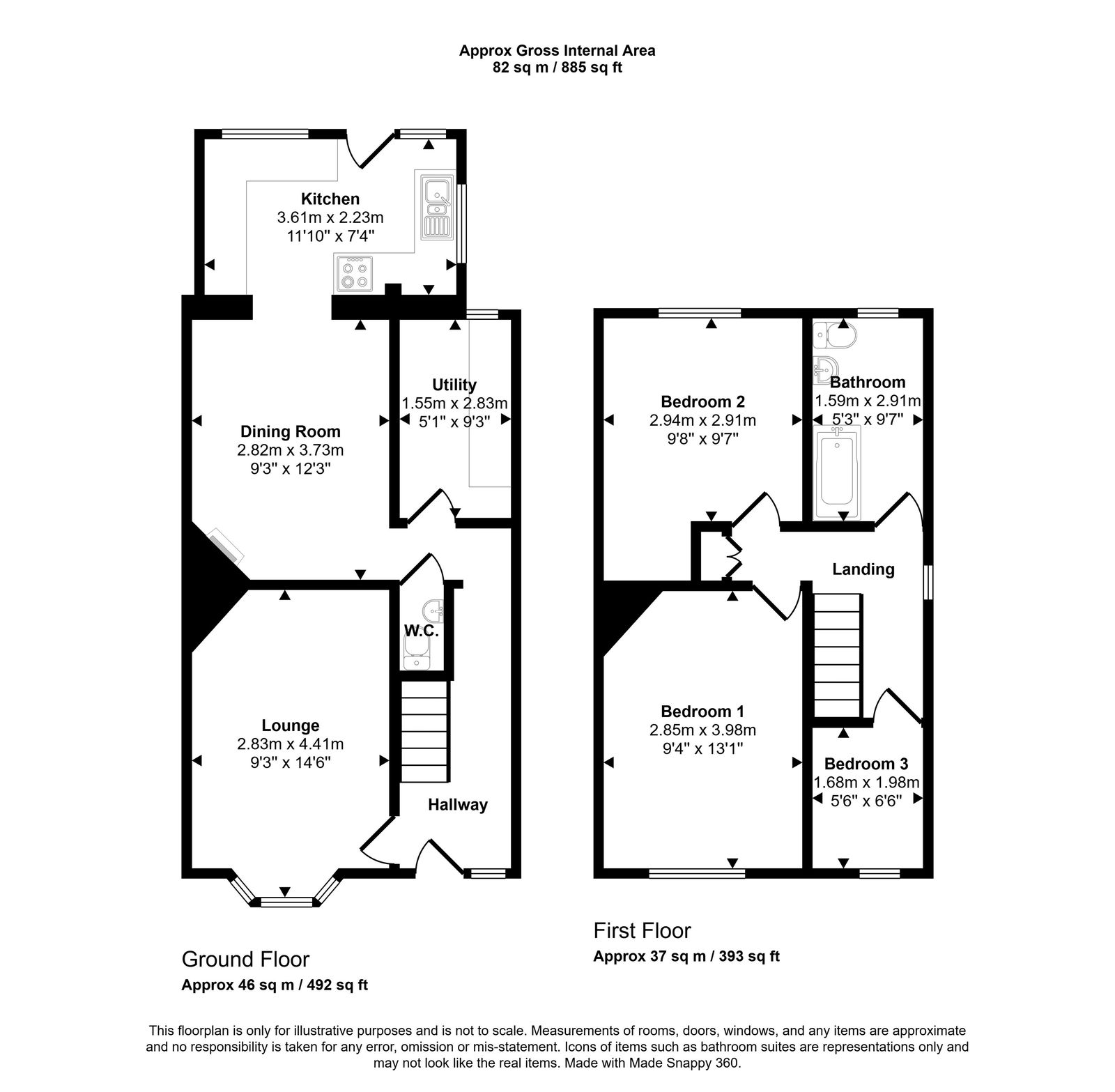3 bed semi-detached house for sale in Ffordd Penrhwylfa, Meliden - Property floorplan