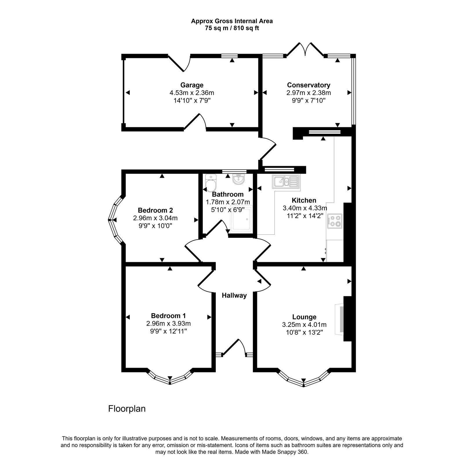 2 bed bungalow for sale in Bryn Avenue, Rhyl - Property floorplan