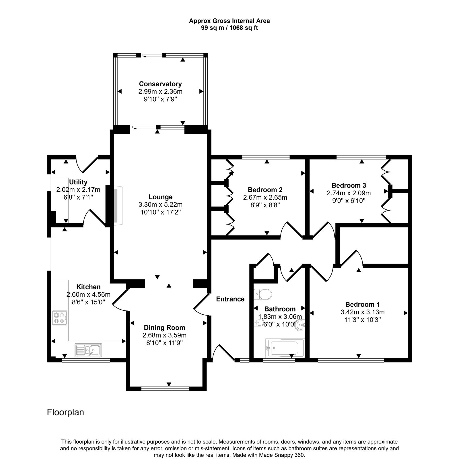3 bed bungalow for sale in Trem Y Mynydd, Abergele - Property floorplan