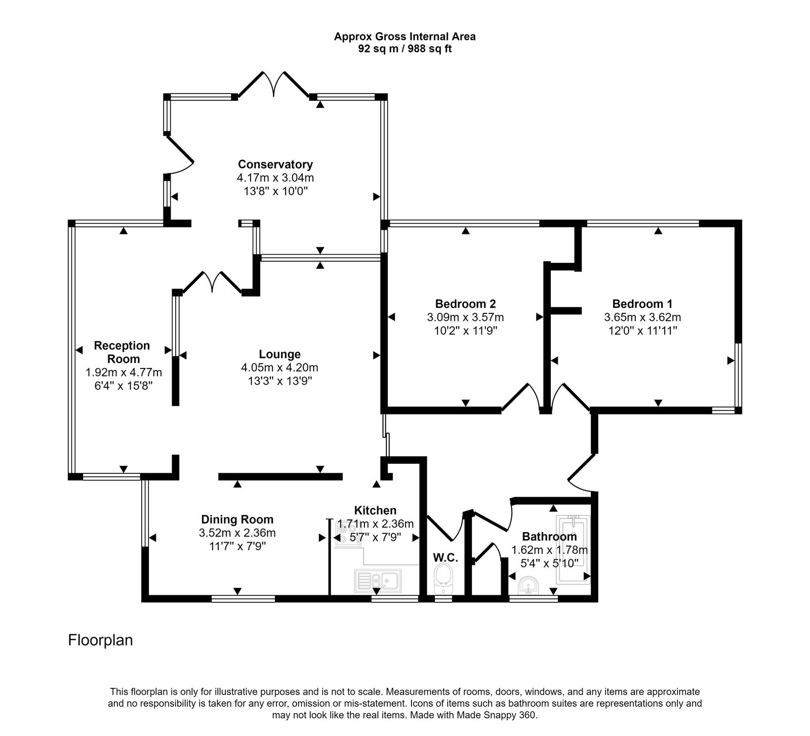 2 bed bungalow for sale in Brynhedydd Bay, Rhyl - Property floorplan