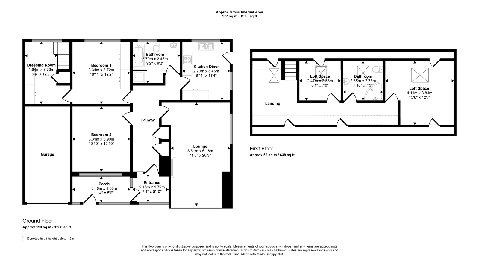 2 bed bungalow for sale in Fairlands Crescent, Rhyl - Property floorplan