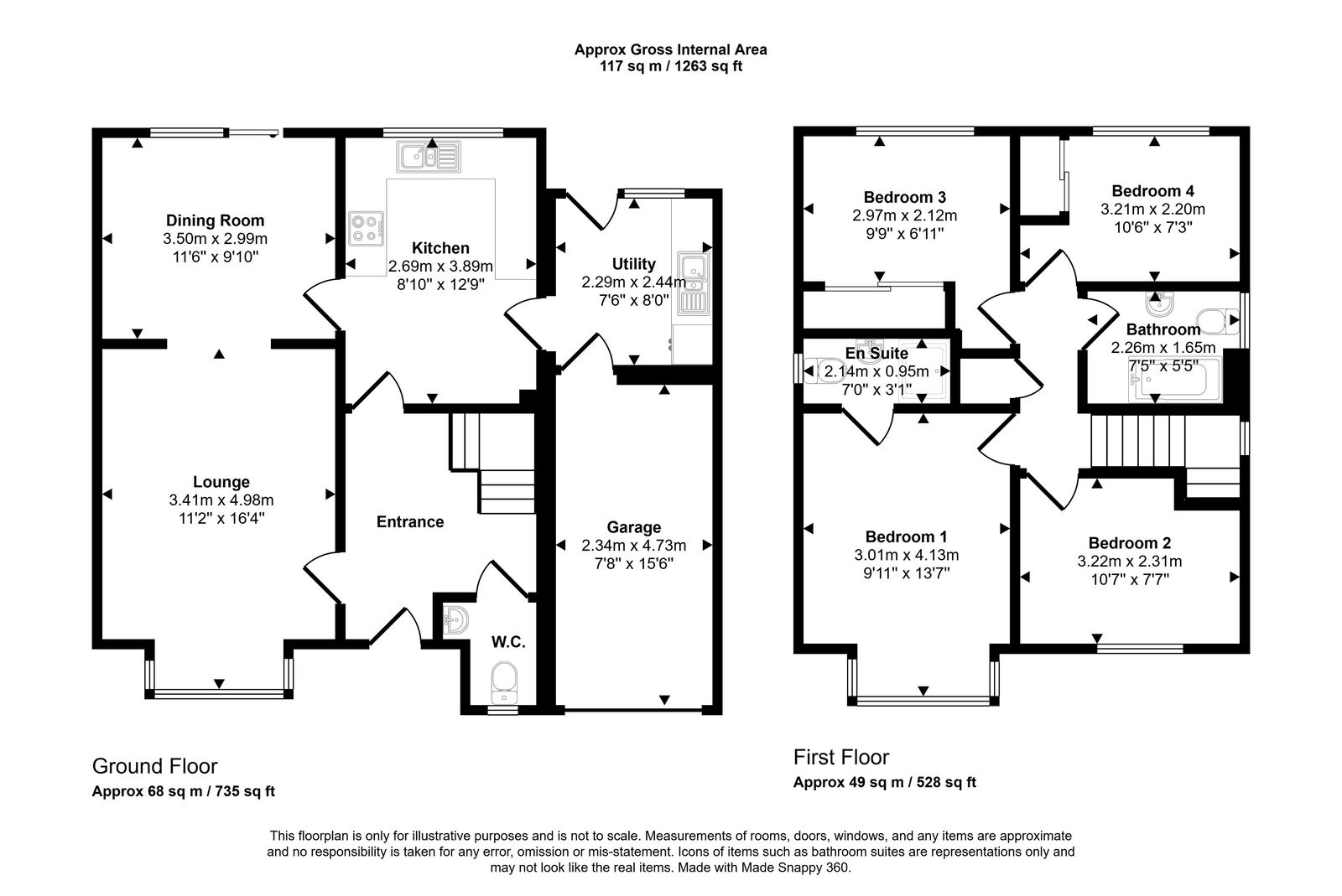 4 bed detached house for sale, Kinmel Bay - Property floorplan