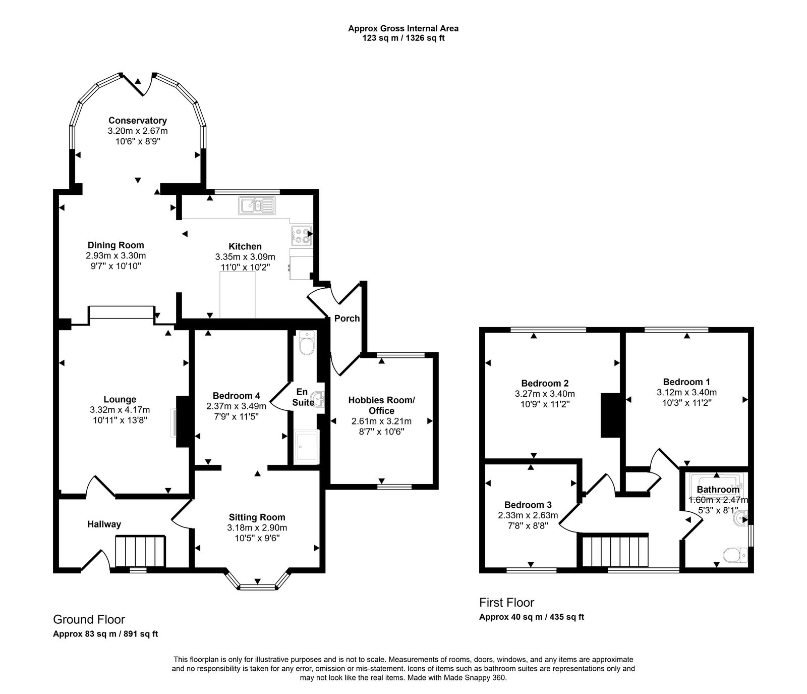 4 bed semi-detached house for sale in Rhodfa Ganol, Meliden - Property floorplan
