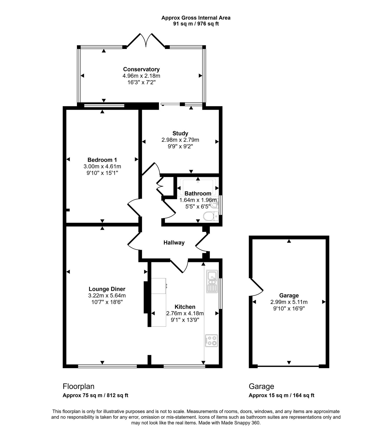 2 bed bungalow for sale in Cedar Avenue, Rhyl - Property floorplan