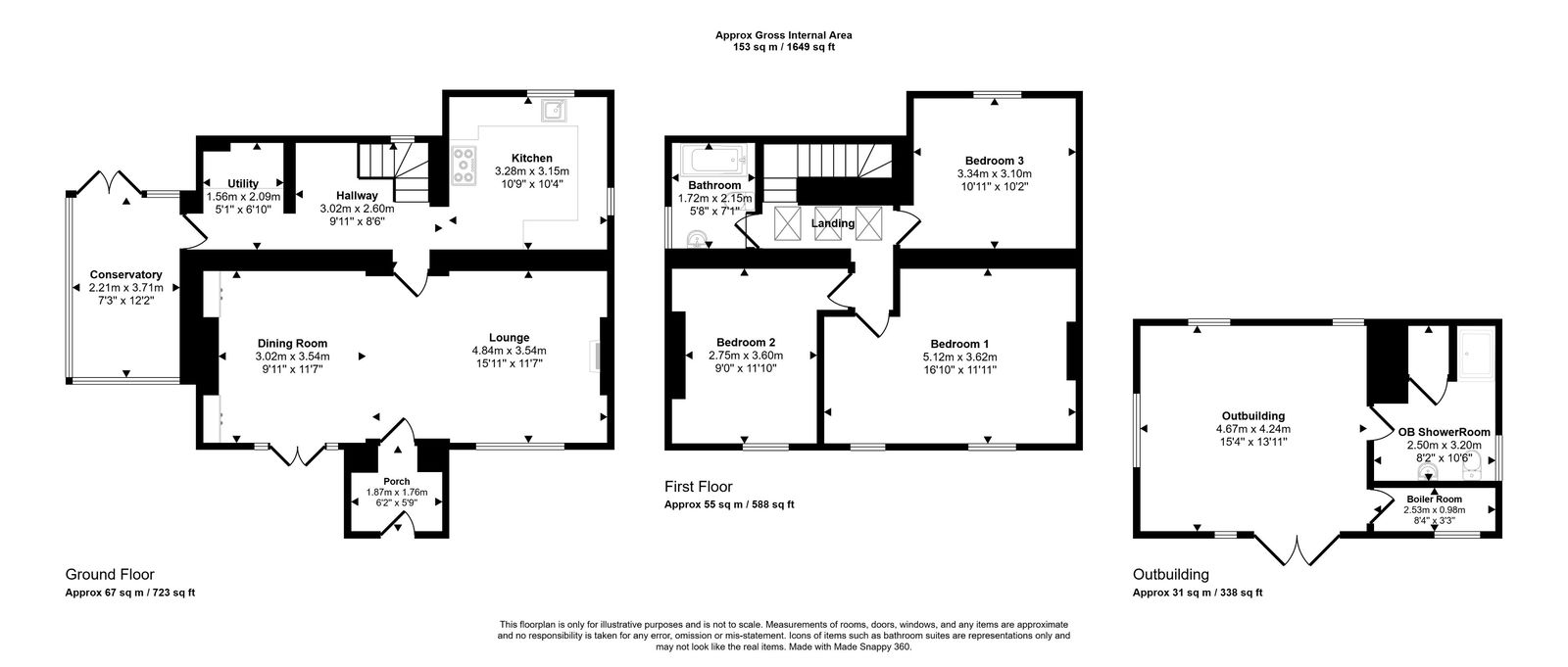 3 bed detached house for sale in Llysfaen Road, Old Colwyn - Property floorplan