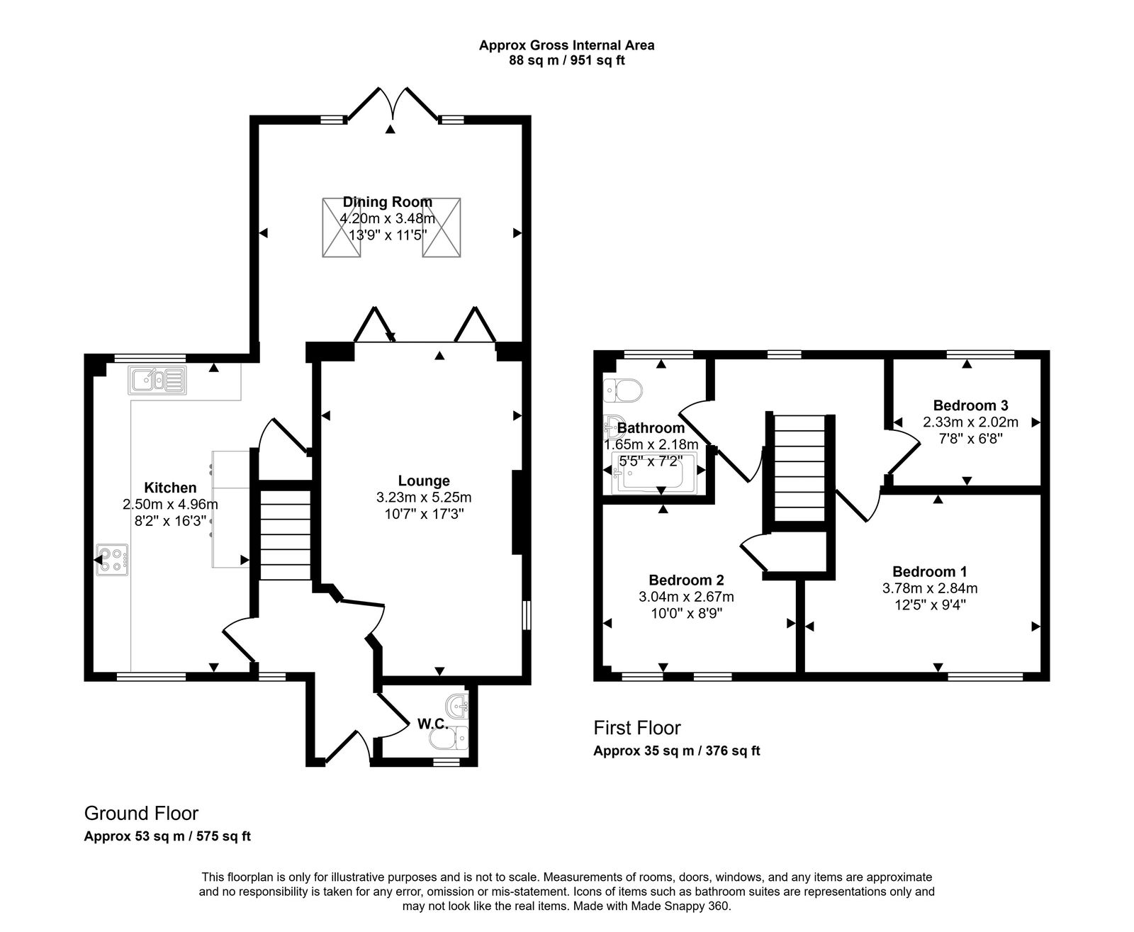 3 bed detached house for sale in Roseview Crescent, Kinmel Bay - Property floorplan