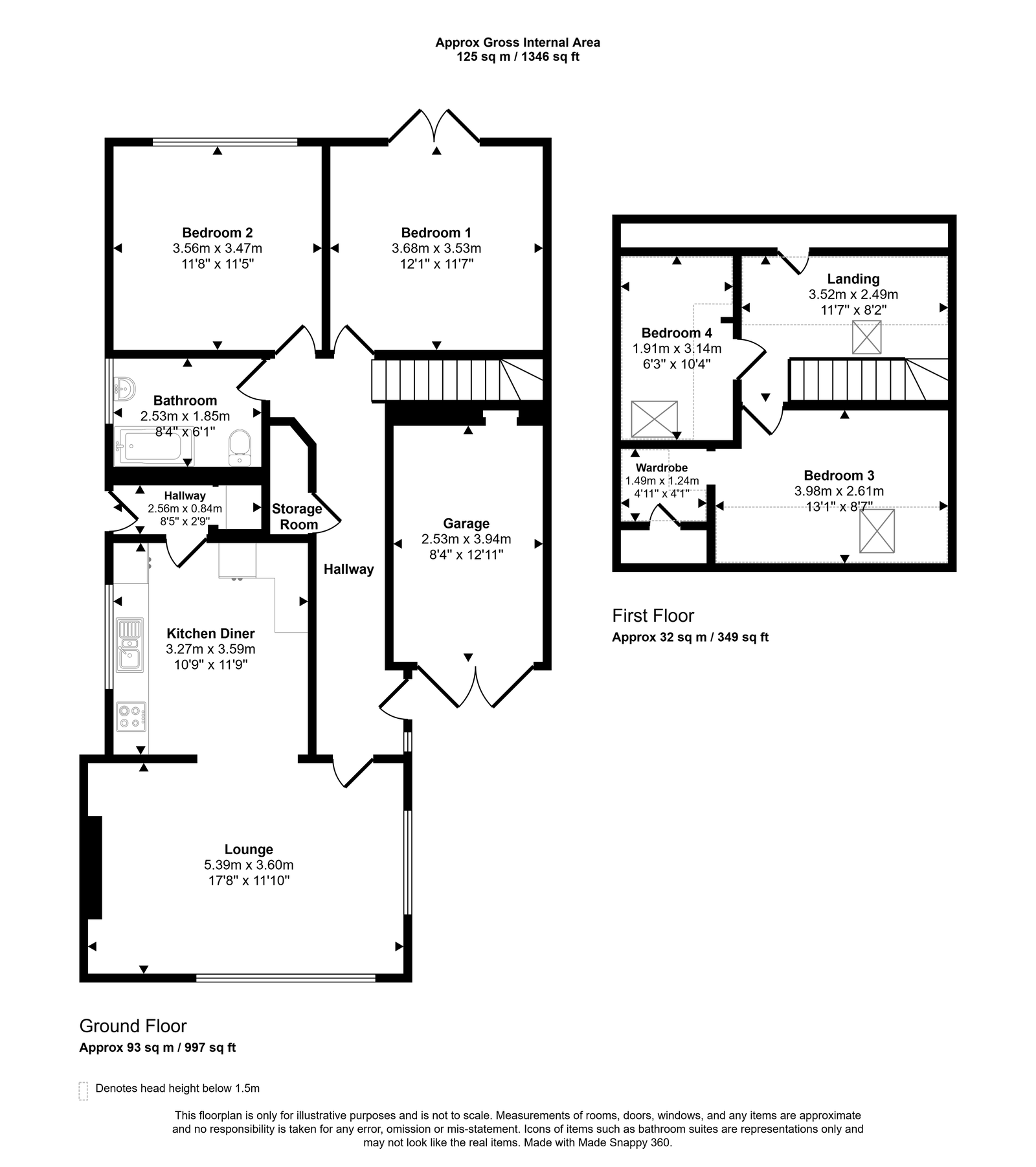 4 bed semi-detached bungalow for sale in Archers Green, Prestatyn - Property floorplan