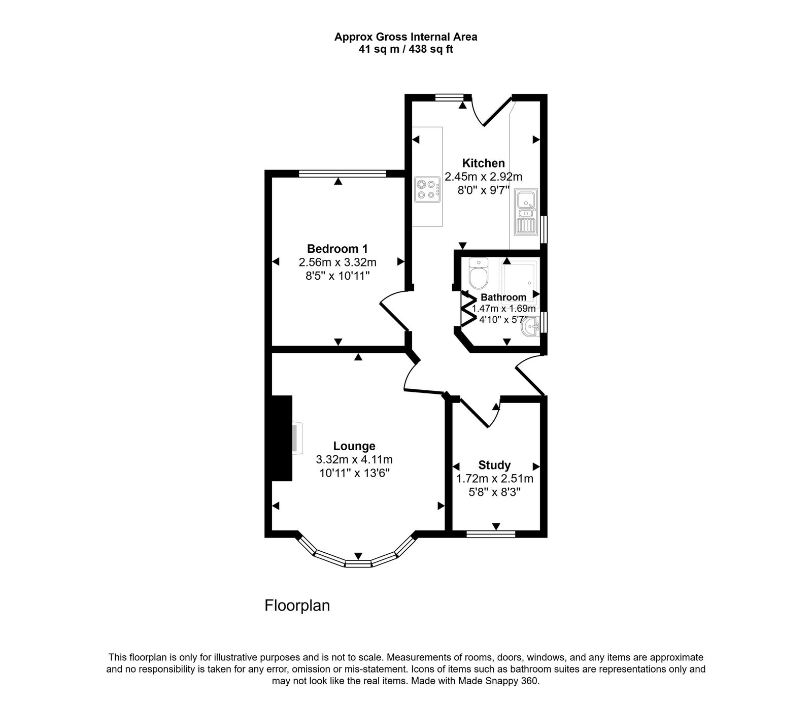 2 bed semi-detached bungalow for sale in Gwenarth Drive, Rhyl - Property floorplan