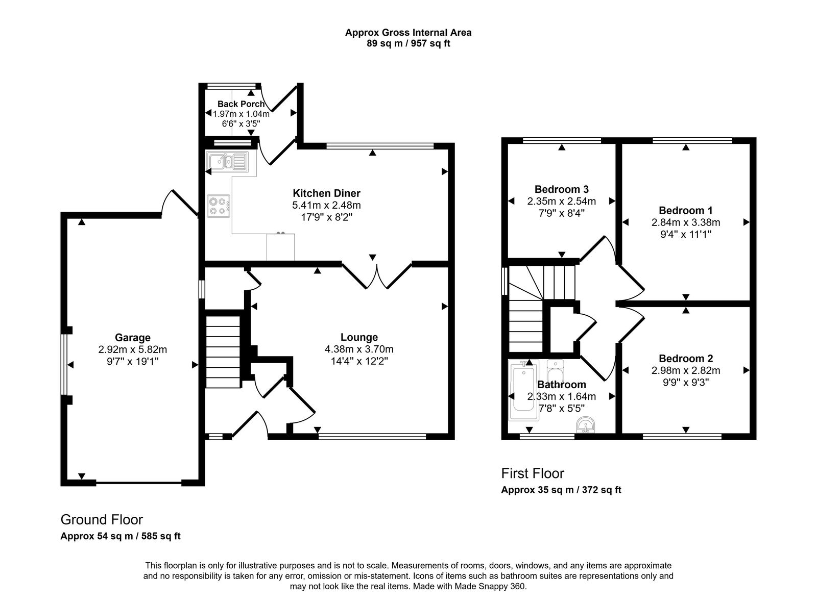 3 bed semi-detached house for sale in Min Y Don, Abergele - Property floorplan