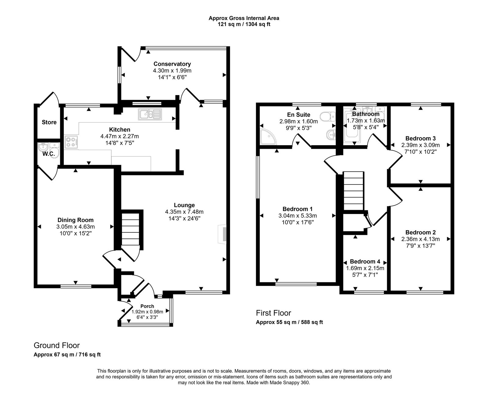 4 bed semi-detached house for sale in Lon Tilsli, Prestatyn - Property floorplan