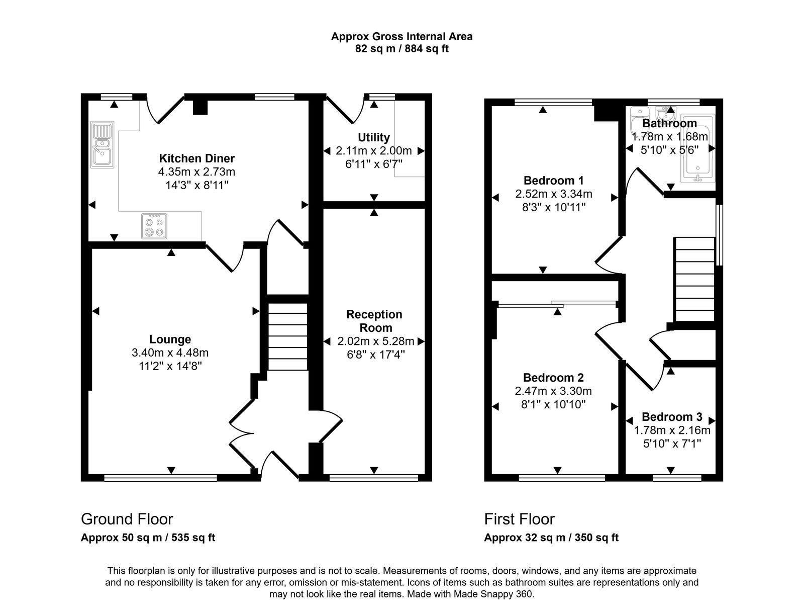 3 bed semi-detached house for sale in Rhodfa Maes Hir, Rhyl - Property floorplan