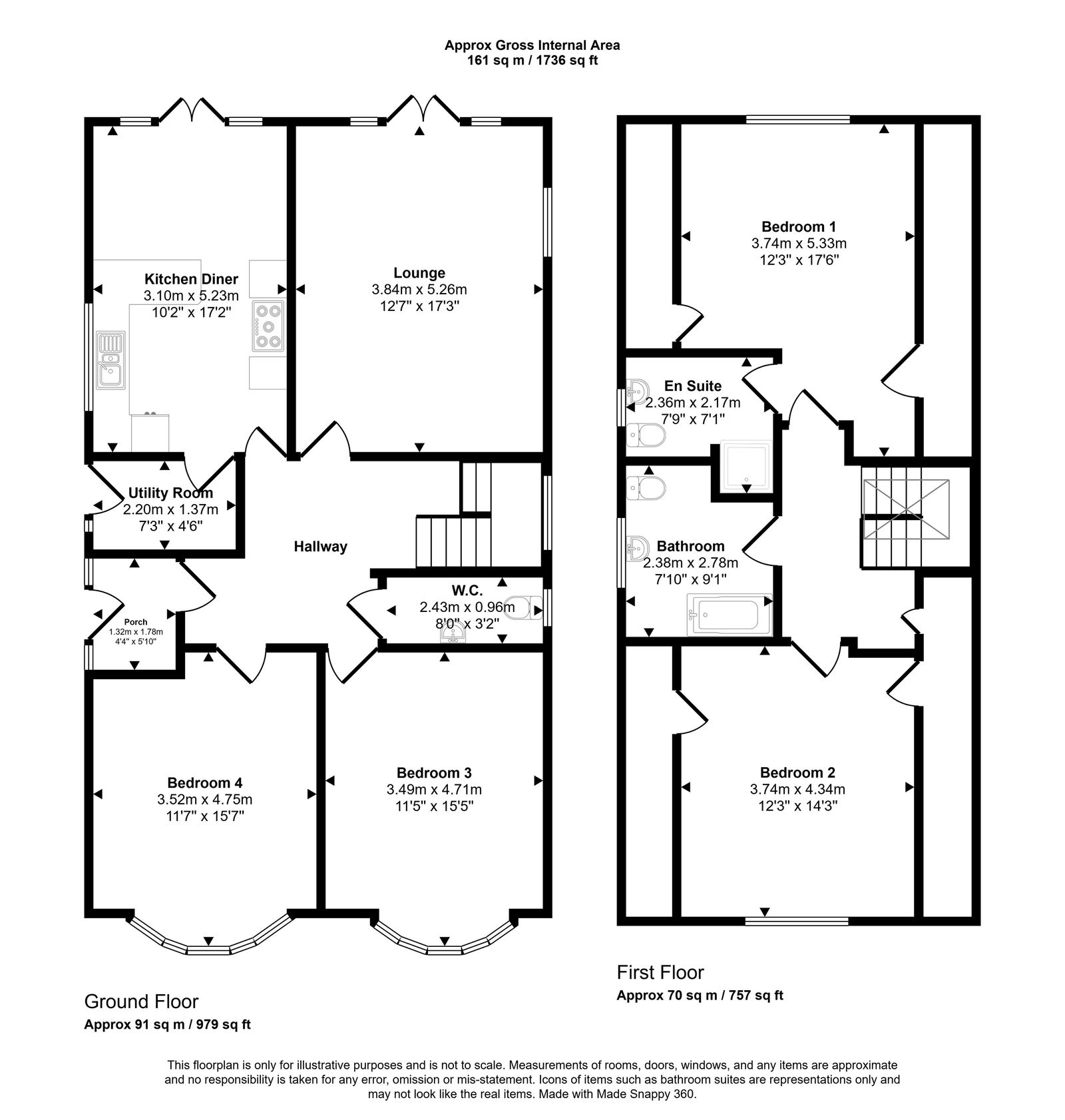 4 bed detached house for sale, Trelogan - Property floorplan